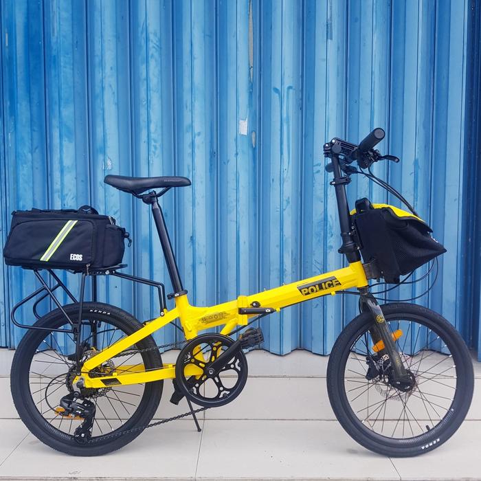 Gambar Sepeda lipat Police Texas Bike To Work B2W Edisi 2022 Free Tas - Yellow dari Skylar Bike Semarang undefined Tokopedia