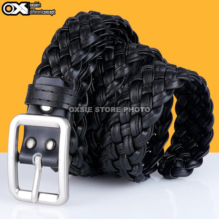 Gambar Ikat Pinggang Kulit Wanita Rajut Tali Pinggang Wanita Kult Anyam 2,5cm - Hitam dari OXSIE_NEW undefined Tokopedia