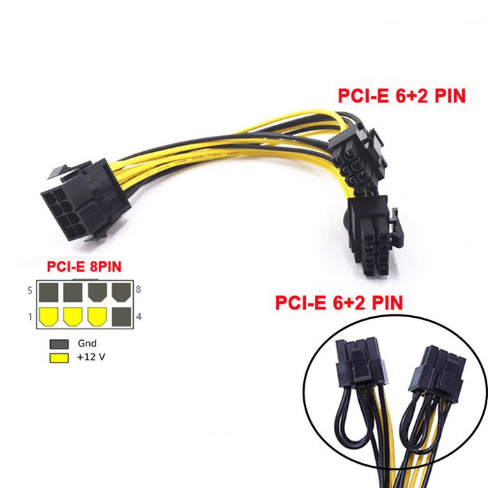 Jual Kabel PCIE PCI-E Splitter Pin Female to Dual Pin Male (6+