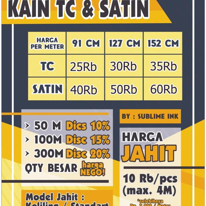 Gambar printing kain SATIN - lebar 152cm dari Solarisprint undefined Tokopedia