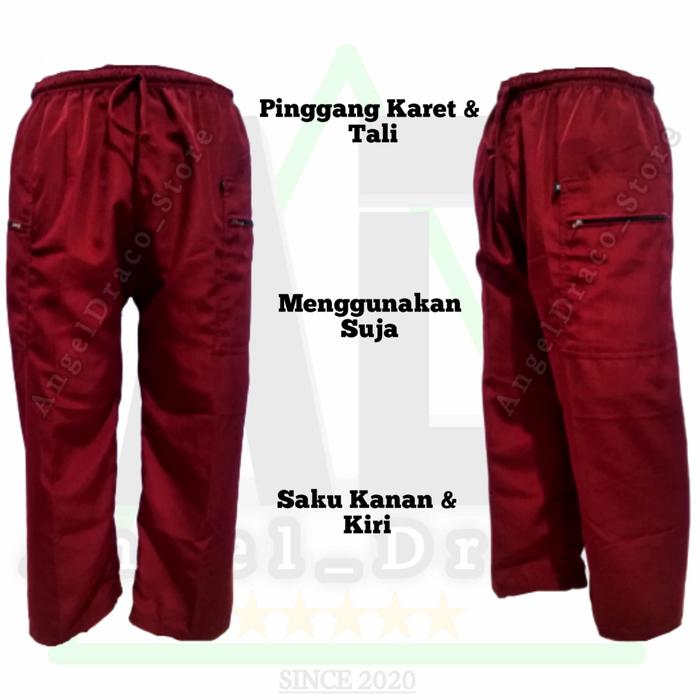 Gambar Celana Sirwal Dewasa Terlaris Ukuran S,M,L,XL,XXL,3XL,4XL - Maroon, M dari Asiah Muslim Store undefined Tokopedia
