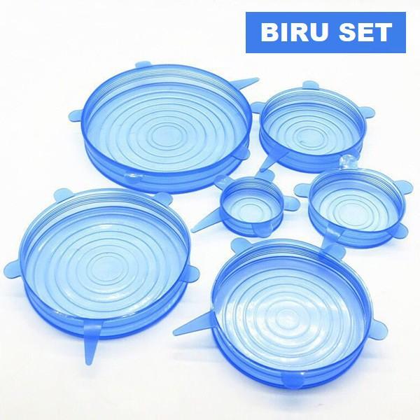 Gambar penutup makanan 6 in 1 Stretch Bowl Cover Lid Silicone food cover - Biru dari Minico Living undefined Tokopedia