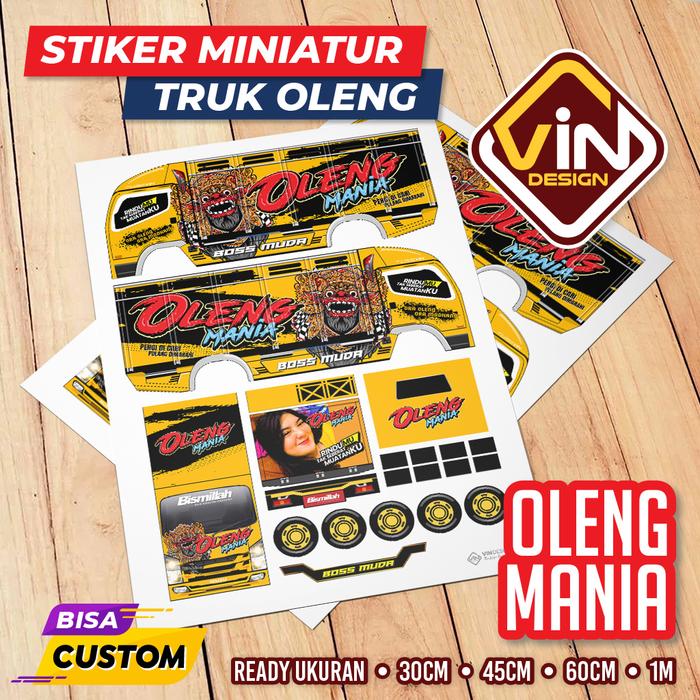 Gambar Stiker Miniatur Truk Oleng | Ke 2 - OLENG MANIA, 45cm (Anti Air) dari Vin Design Miniatur undefined Tokopedia