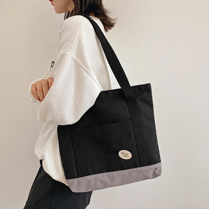 Gambar Mismi Hope Tote Bag Tas Selempang Wanita Korea Sling Bag - 18H - Hitam dari Mismi Official Store undefined Tokopedia
