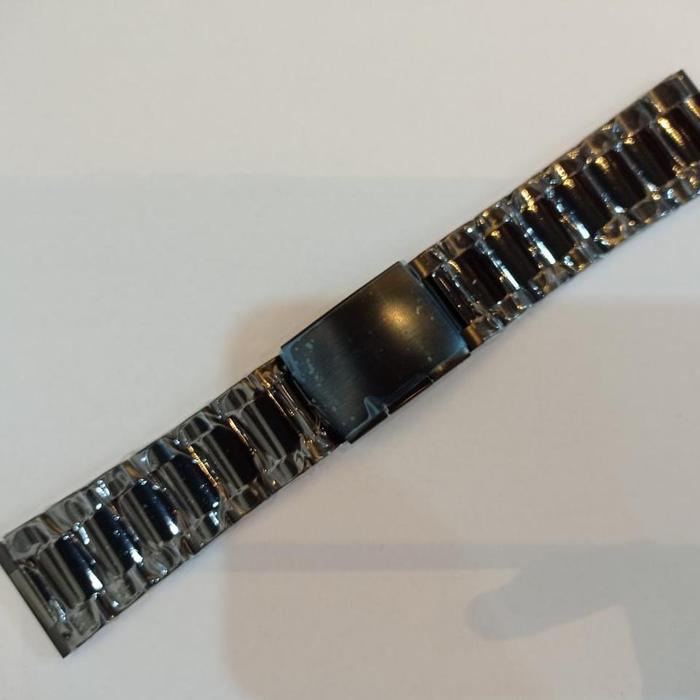Gambar 28mm Black Bracelet Stainless Strap Tali Jam Tangan Baja Besi Hitam - Hitam, 28mm dari Tali Jam Tangan com undefined Tokopedia