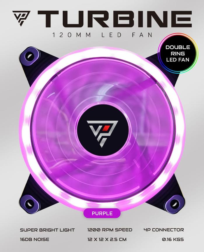 Gambar Fan case gaming varro prime ring led 12cm turbine-kipas casing pc cpu - Ungu dari Sonic Computer Depok undefined Tokopedia