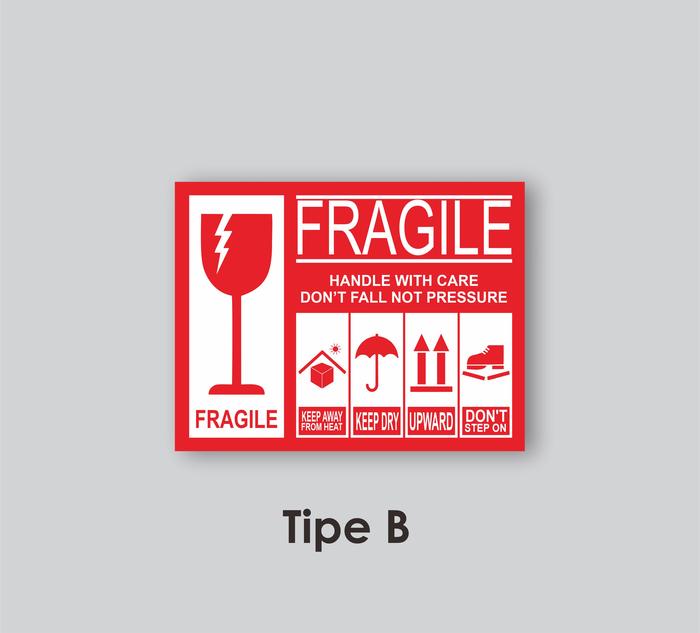 Gambar Sticker Fragile Awas Pecah Jangan Dibanting Pecah Belah Chromo - Tipe B dari IndahOffset undefined Tokopedia