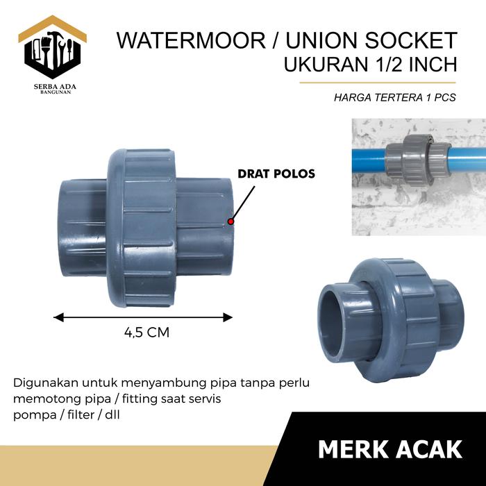 Gambar Watermur/ Water mur/ Watermoor/ Water moor PVC 1/2" 3/4" 1" Inch - WATERMOOR 1/2 dari Ika1offc Shop undefined Tokopedia