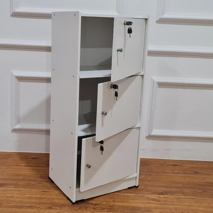 Gambar RAK BUKU CABINET RAK SERBAGUNA BEDSIDE LOKER RAK 4 SUSUN LEMARI BAYI - 3 PINTU dari ALFATWIN undefined Tokopedia