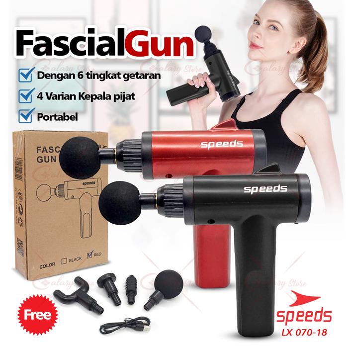 Gambar Fascial Gun Massage Gun Mini Alat Pijat Elektrik 4in1 Muscle 070-18 - Merah dari Calary Toys undefined Tokopedia