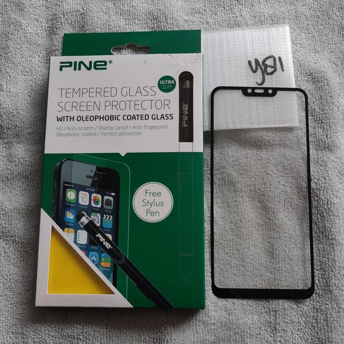 Jual PINE Tempered Glass Vivo Y81 Black Full Free Stylus Kota
