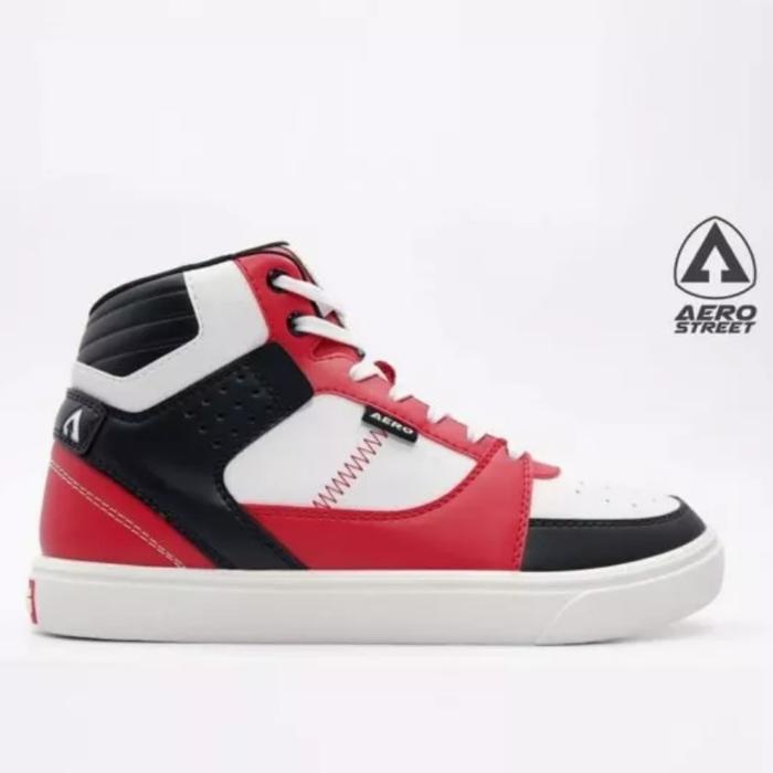 Gambar Sepatu Aerostreet Hoops Series Hitam Hijau Putih Merah Gum Abu muda - Merah, 39 dari sepatu_la_ undefined Tokopedia