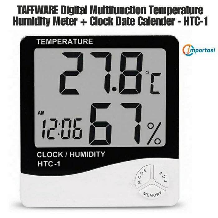 Gambar TAFFWARE HTC-1 Digital Thermometer Humidity Clock Date Temperature dari Importasi undefined Tokopedia