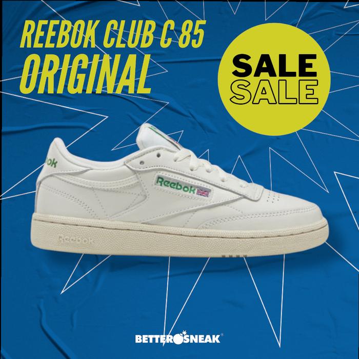 Reebok Club C 85 Vintage Womens Sneakers Chalk/Glen Green/Paperwhite 40  di Bettersneak Stuff Tokopedia
