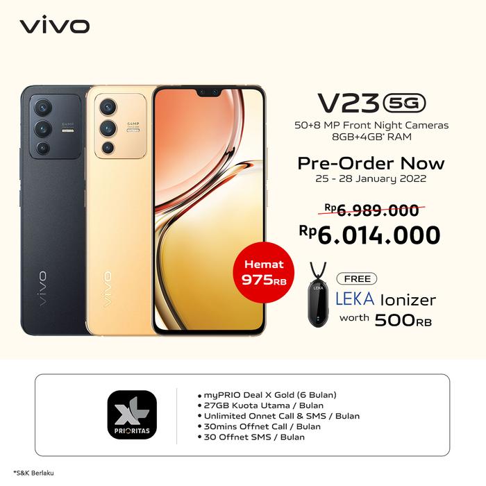 Gambar Special Bundling XL Prio Gold x vivo V23 5G [8/128] - Sunshine Gold dari vivo Indonesia undefined Tokopedia