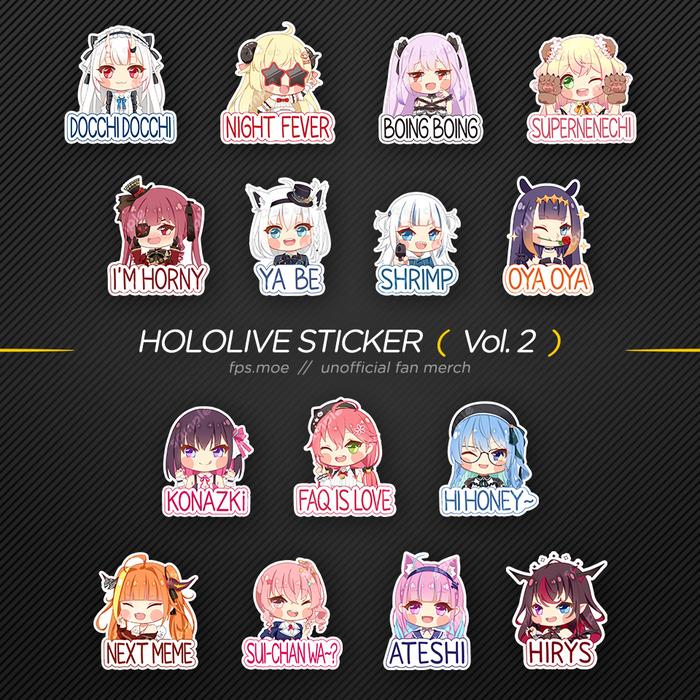 Gambar Hololive Sticker Vol. 2 dari FPSMOE undefined Tokopedia