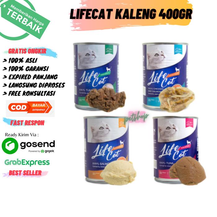 Gambar Life Cat Kaleng 400gr Makanan Kucing Basah Cat Food LifeCat - Chiken Salmon dari dee petshop undefined Tokopedia