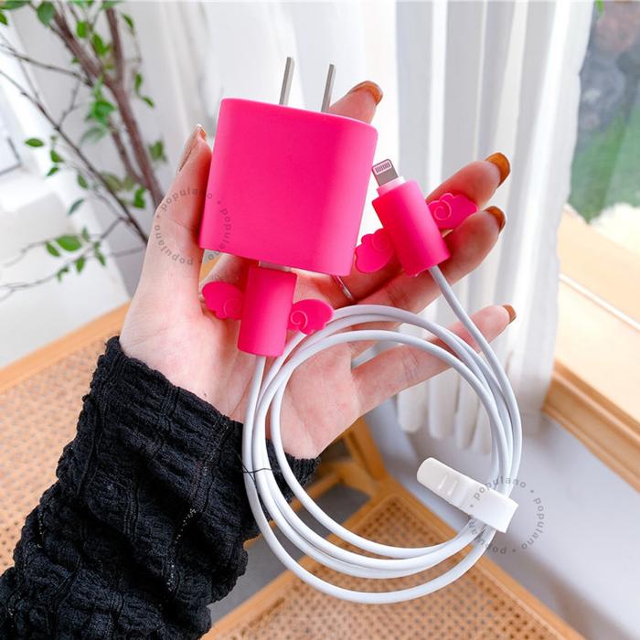 Gambar Pelindung Charger iPhone Pelindung Kabel Casan Hp Cable Saver Silikon - Fuchsia dari POPULANO undefined Tokopedia