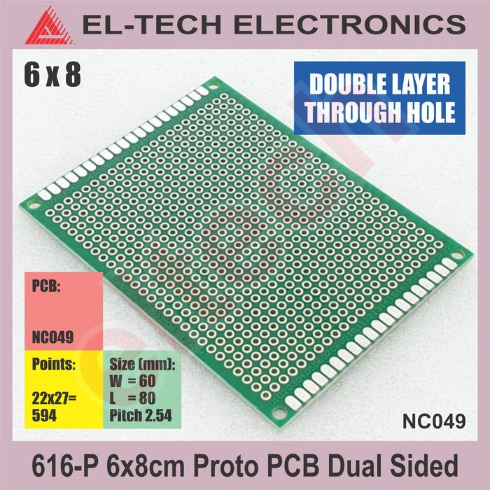 Gambar PCB Lubang IC Matrix Proto Board Papan Fiber Double 2 Layer Side Sisi - 6 x 8 cm dari ELTECH online undefined Tokopedia