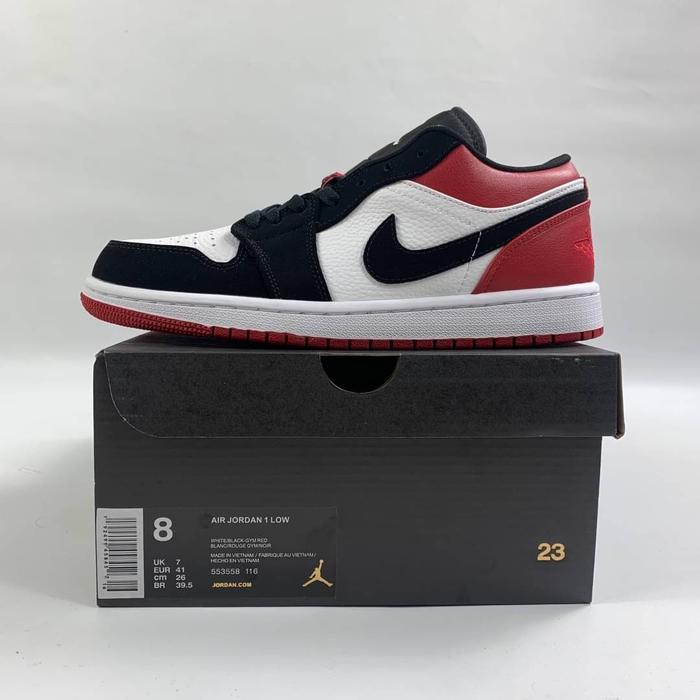 Gambar NIKE AIR JORDAN 1 LOW BLACK TOE PERFECT PAIRS 100% - BLACK TOE, 38 dari kasihmurah_jakarta undefined Tokopedia