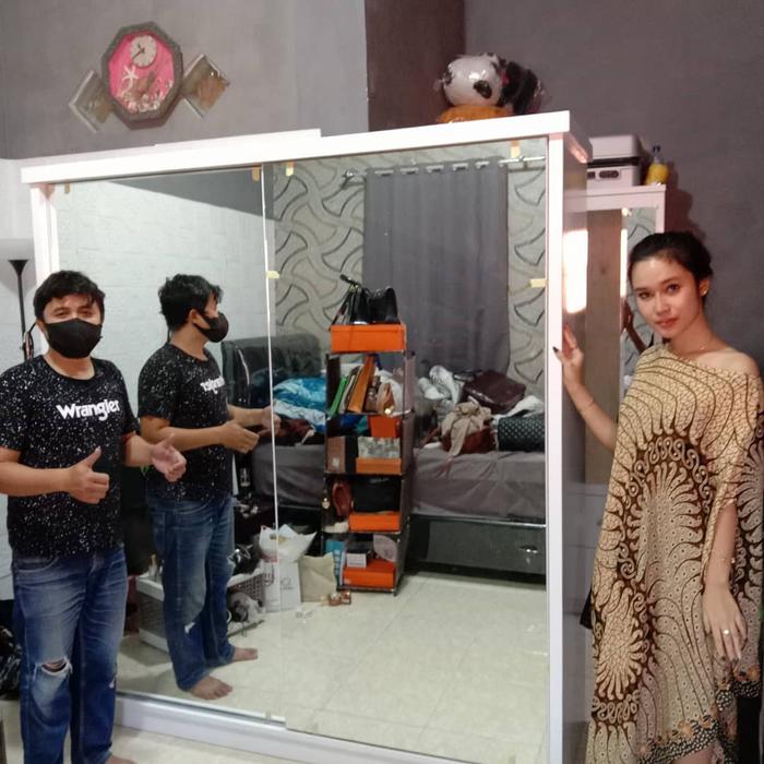 Gambar lemari pakaian sliding door dari karyaasepmebel undefined Tokopedia