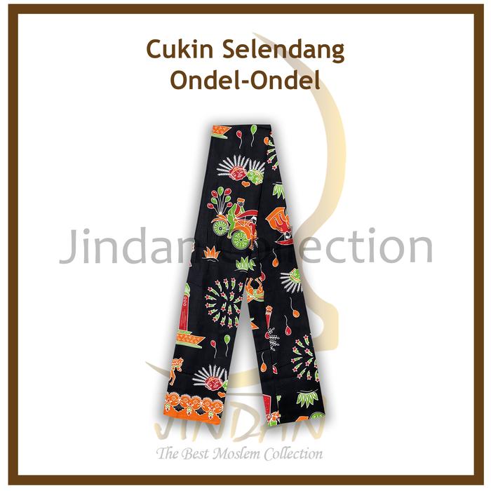 Gambar Selendang Ondel Ondel Betawi Syal Cukin Batik Katun - Hitam-02 dari Jindan Collection Store undefined Tokopedia