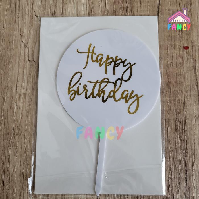 Gambar Topper Cake Bulat Solid Flexi Happy Birthday - Hitam Hati dari Rumah Fancy undefined 5 Tokopedia