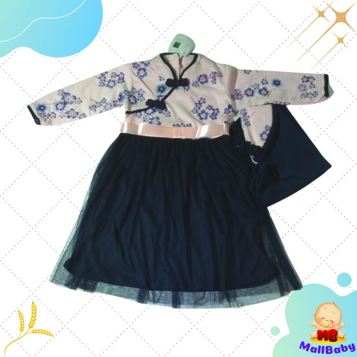 Gambar Gamis Bayi Perempuan 6 12 Bulan 1 Tahun Set Hijab Baju Muslim Shanghai - Pink dari Mall-Baby undefined Tokopedia