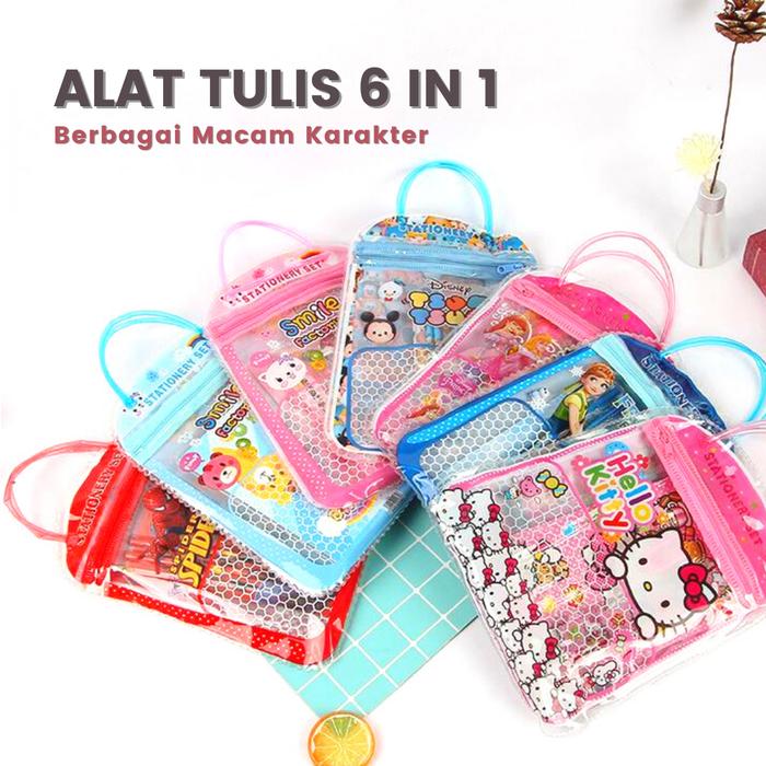 Gambar ALAT TULIS ANAK 6 IN 1 FREE TAS KARAKTER - Doraemon dari Kaldu Segara undefined Tokopedia