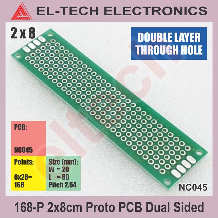 Gambar PCB Lubang IC Matrix Proto Board Papan Fiber Double 2 Layer Side Sisi - 2 x 8 cm dari ELTECH online undefined Tokopedia