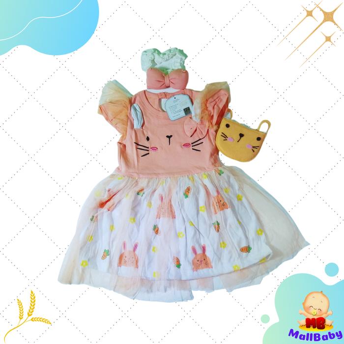 Gambar Baju Bayi Perempuan Dress Lucu set 3 6 9 12 Bulan Gaun Bayi Tas Mice - Salem dari Mall-Baby Kota Tangerang Selatan Tokopedia