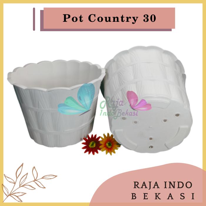 Gambar Grosir Pot Bunga Country 30 KB Shallom Putih/ Pot Plastik - Country 30 pth dari Raja Indo Bekasi undefined Tokopedia