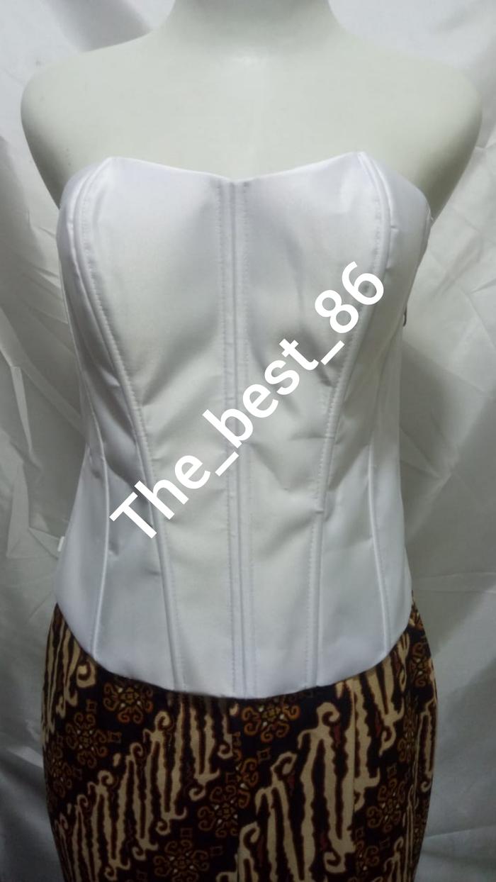 Gambar longtorso satin/kamisol/bustier/kebaya/murah - Putih, XL dari The_best_86 undefined Tokopedia