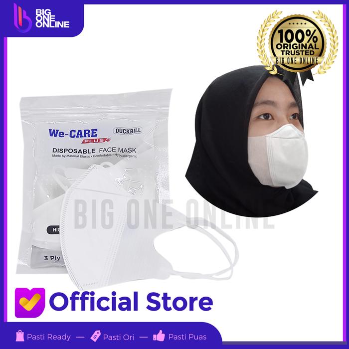 Gambar We Care Masker Duck bill 3 Ply Original, Duckbill Mask 3 Lapis 12 pcs - Putih dari Big One Online undefined Tokopedia
