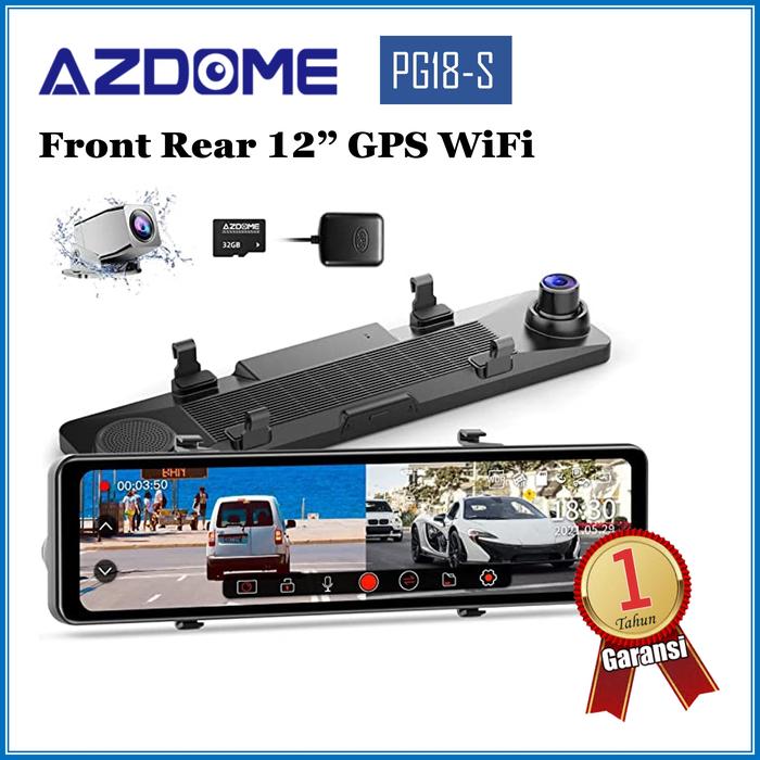 Gambar AZDOME PG18-G 4G Android GPS Tracker WiFi ADAS Mirror Dash Camera - PG18S dari Dashcamera undefined Tokopedia