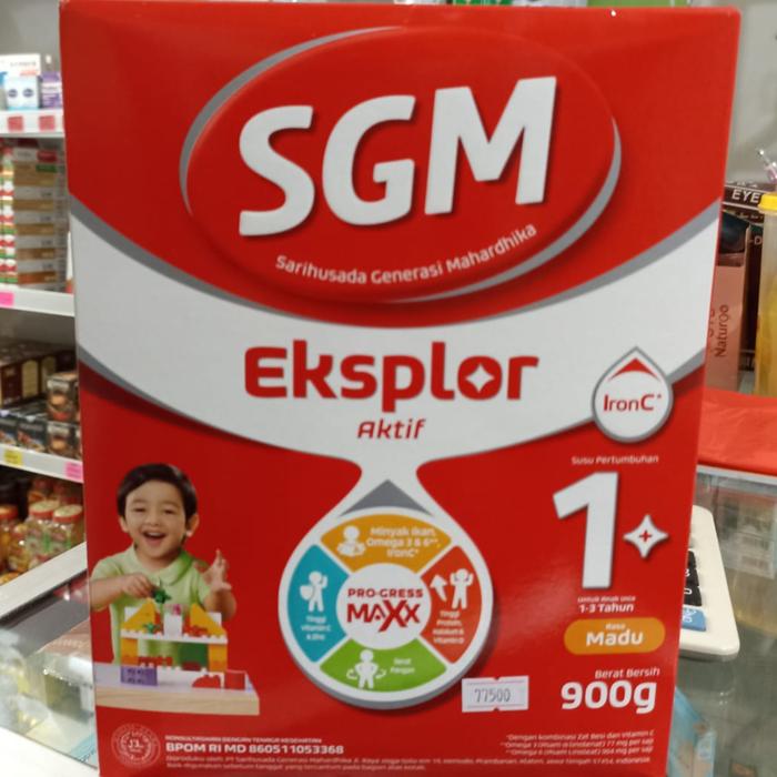 Gambar SGM Eksplor Aktif 1+ Pro-GressMaxx Susu Pertumbuhan Vanila Box - 900gr - Madu dari parcollection undefined Tokopedia