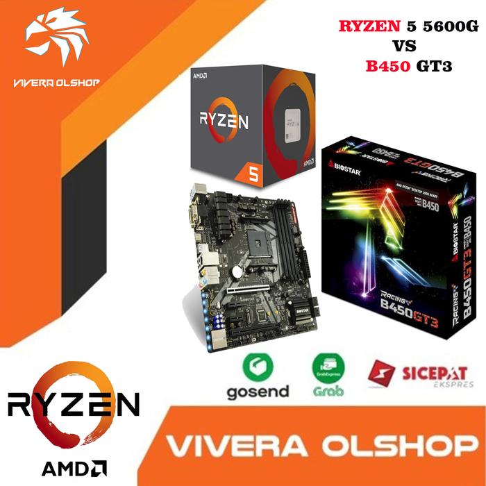 Jual Processor AMD RYZEN 5600G+Biostar Racing B450GT3 (DDR4