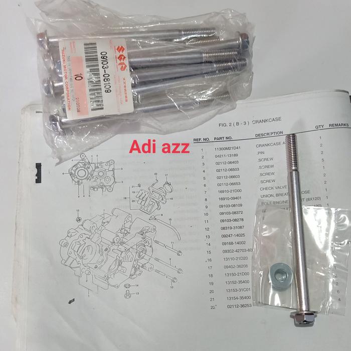 Gambar as engine mounting gantungan mesin bagian atas satria 2tak lumba hiu original sgp 09103-08109 dari ADI AZZ shop undefined Tokopedia