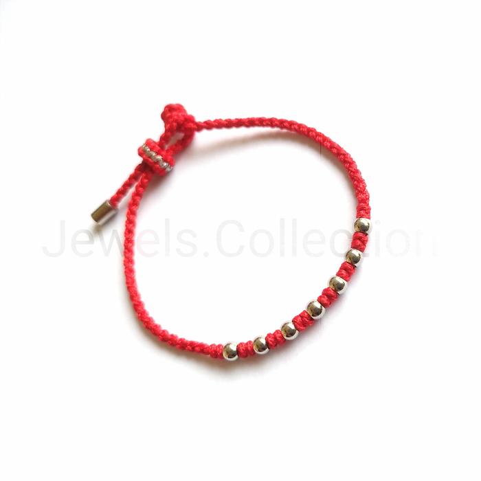 Gambar Gelang Tali Lucky 7 Bola Titanium JW280122 - Merah dari JWStore.id undefined Tokopedia