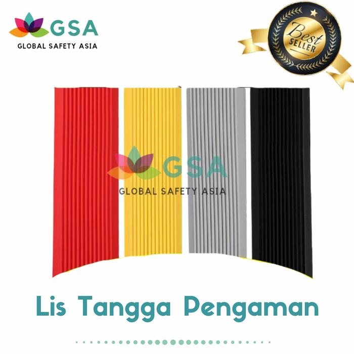 Gambar Lis Tangga Pengaman Anti Slip Tangga + 3M Doubletap Step Nosing Karet - Hitam dari Global Safety Asia undefined Tokopedia