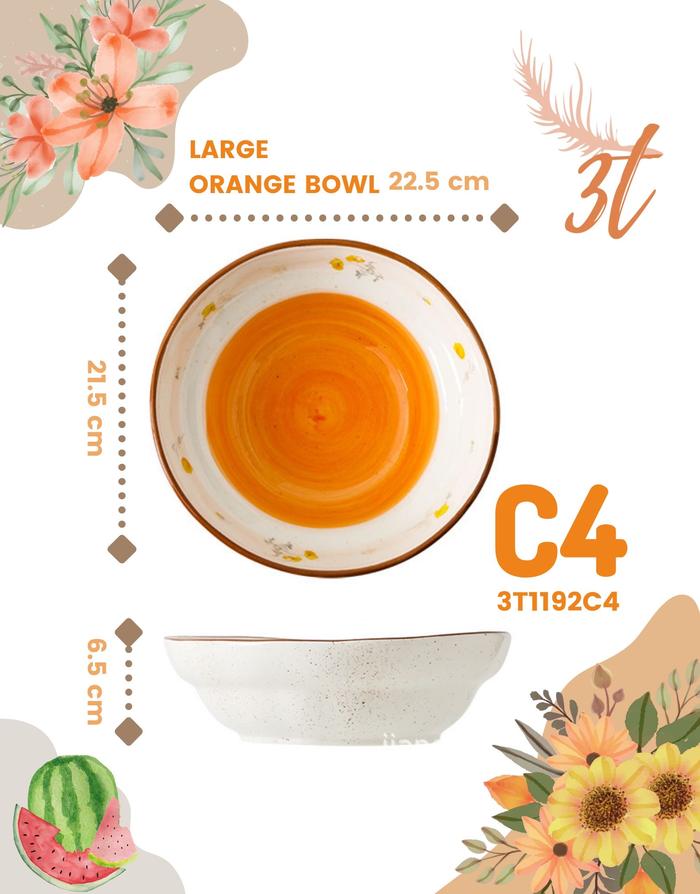Gambar MEDIUM & LARGE Chrysant Ceramic bowl - C4 L Orange dari tri.thousandthings undefined Tokopedia