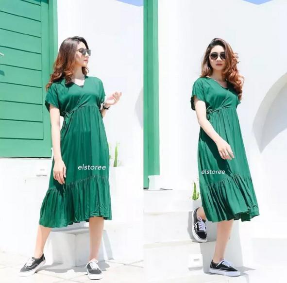 Gambar Dress Wanita / cewek Model Ruffle Dress Rempel - Botol, All Size dari Asyfa Shop BDG_NEW undefined Tokopedia
