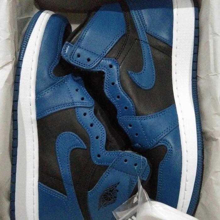 Jual Air Jordan High OG (GS) Dark Marina Blue (575441-404) size