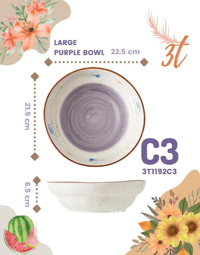 Gambar MEDIUM & LARGE Chrysant Ceramic bowl - C3 L Purple dari tri.thousandthings undefined Tokopedia