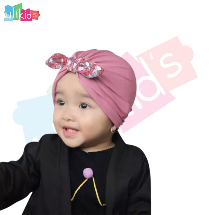 Gambar Ulikids Turban Baby / Turban Bayi Pita Kelinci Motif / Turban baby - Dusty Pink, All Size dari Ulikids Kota Tangerang Tokopedia