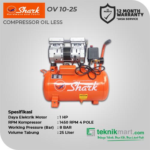 Gambar Shark 1 HP OV 1025 Kompresor Angin Automatic Oil Less - 4 POLE - 4 POLE dari Teknikmart undefined Tokopedia