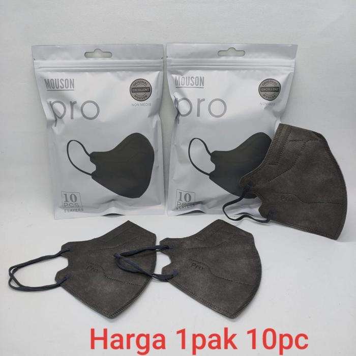 Gambar Masker MOUSON Pro Mask KN95 Duckbill KN 95 FaceMask ORIGINAL isi 10pcs - DARK GREY dari Kesardhani Store undefined Tokopedia