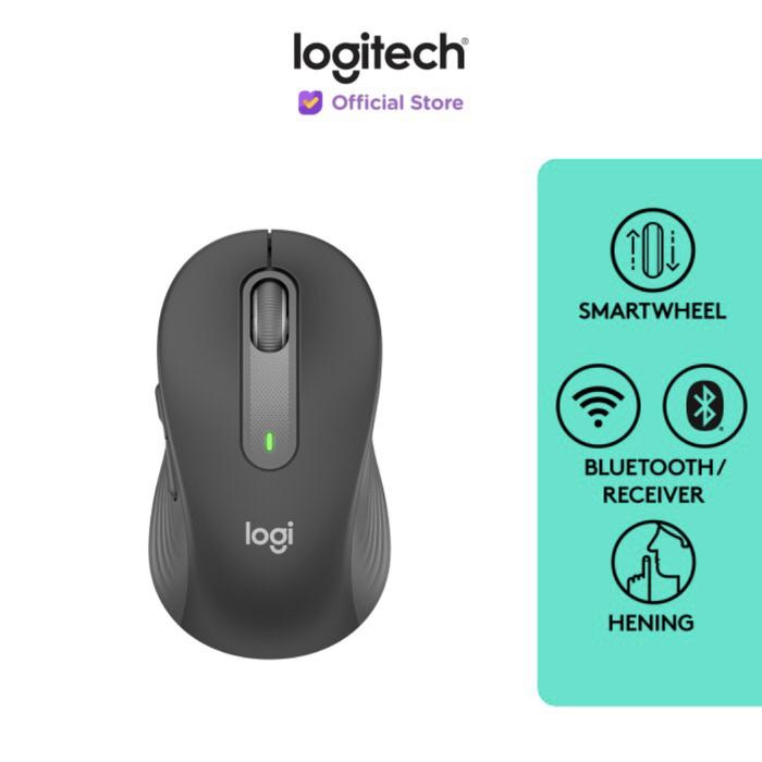 Gambar Logitech M650 Wireless + Bluetooth Silent Mouse Dual Connection - Black dari Click & Go Tokopedia undefined Tokopedia