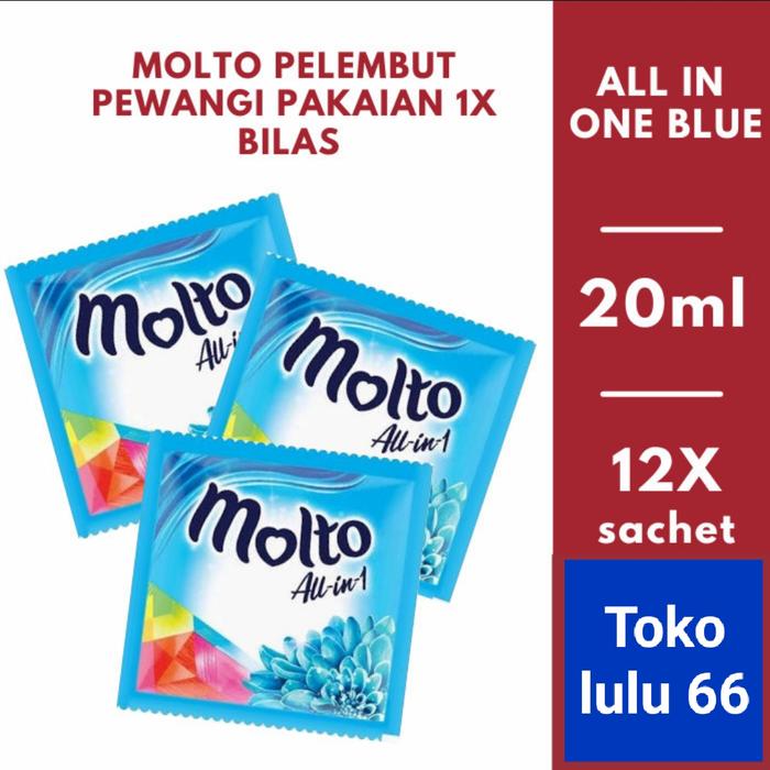 Gambar MOLTO/PEWANGI PELEMBUT PAKAIAN SACHET ALL VARIAN(isi 12 pcs/Sachet) - Biru dari TOKO LULU 66 undefined Tokopedia