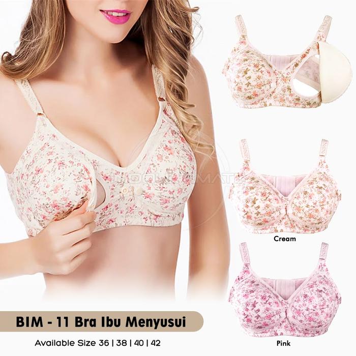Gambar 1pc Bra Menyusui Tanpa Kawat BIM-11 Bra Menyusui Kancing Depan - CREAM, 36 dari indo ultimate undefined Tokopedia